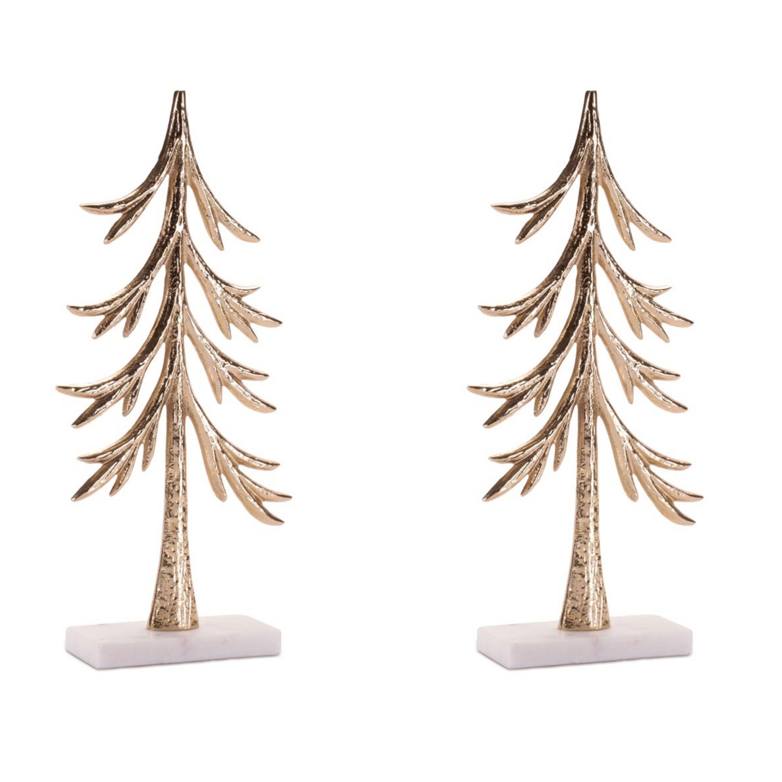 Modern Metal Trees on Marble Base (Set of 2), GOLD, alternate image number 3