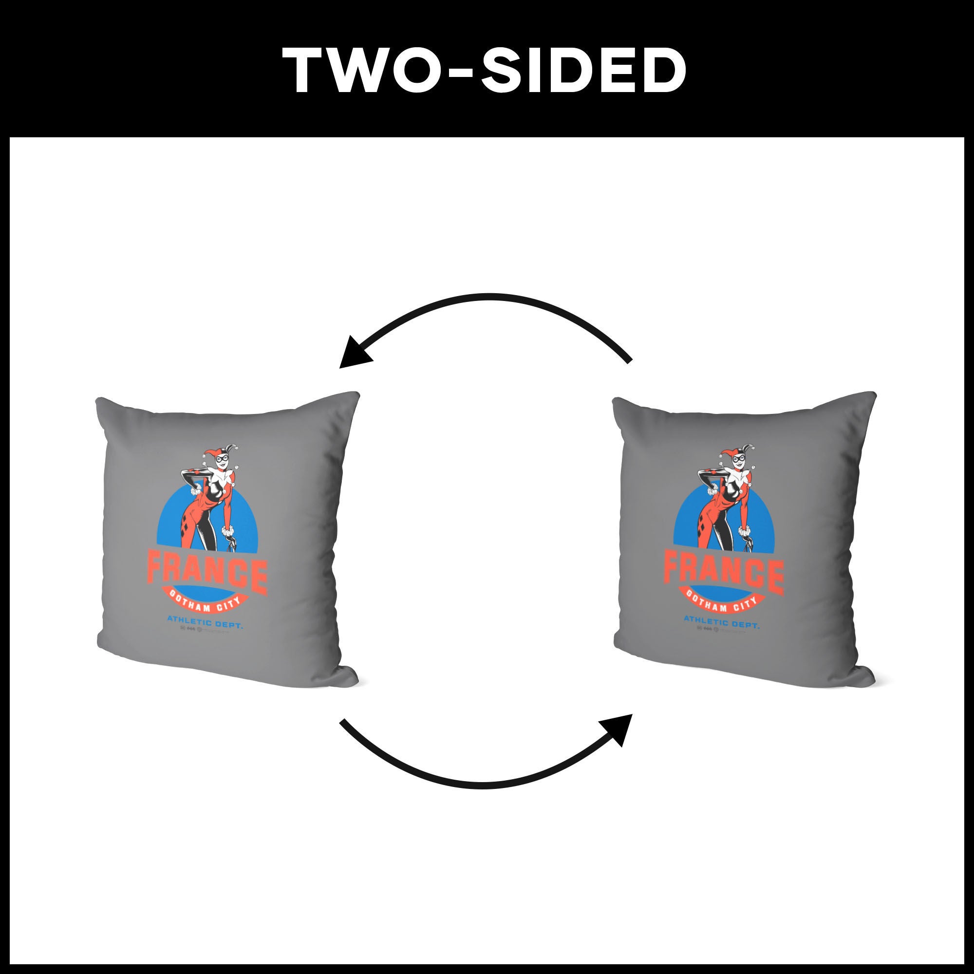 Warner Bros. DC Gotham Athletic Dept. Throw Pillow 18X18 Inches, GRAY, alternate image number 5