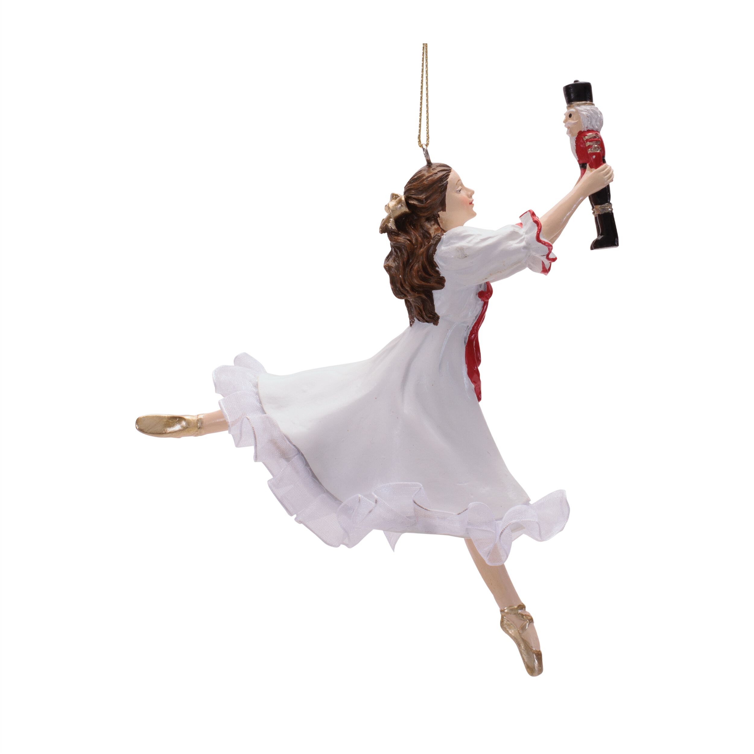Ballerina and Nutcracker Ornament (Set of 4), WHITE BROWN RED, hi-res image number 0
