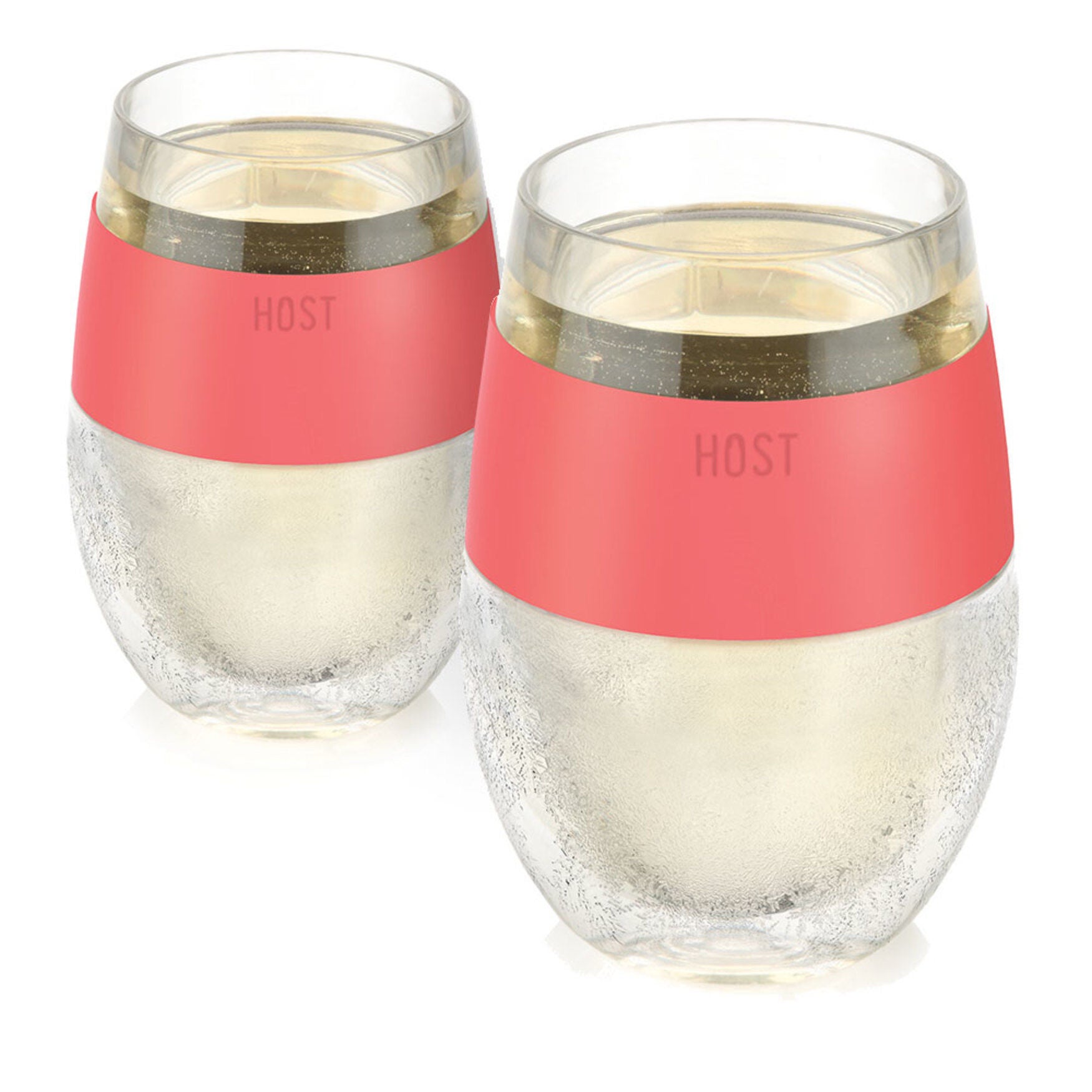 Wine Freeze Cooling Cups In Coral (Set Of 2) By, PINK, hi-res image number 0