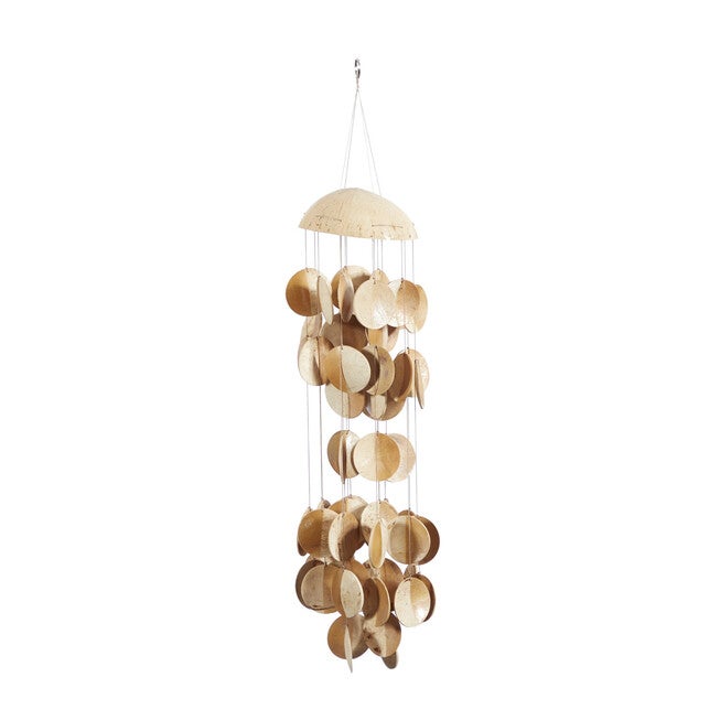 Gold Coconut Shells Coastal Windchime, , alternate image number null