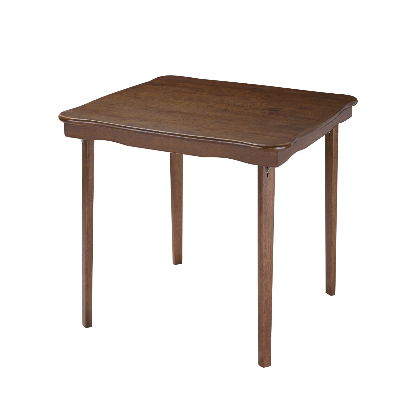 Scalloped Edge Wood Folding Card Table, FRUITWOOD, hi-res image number 0
