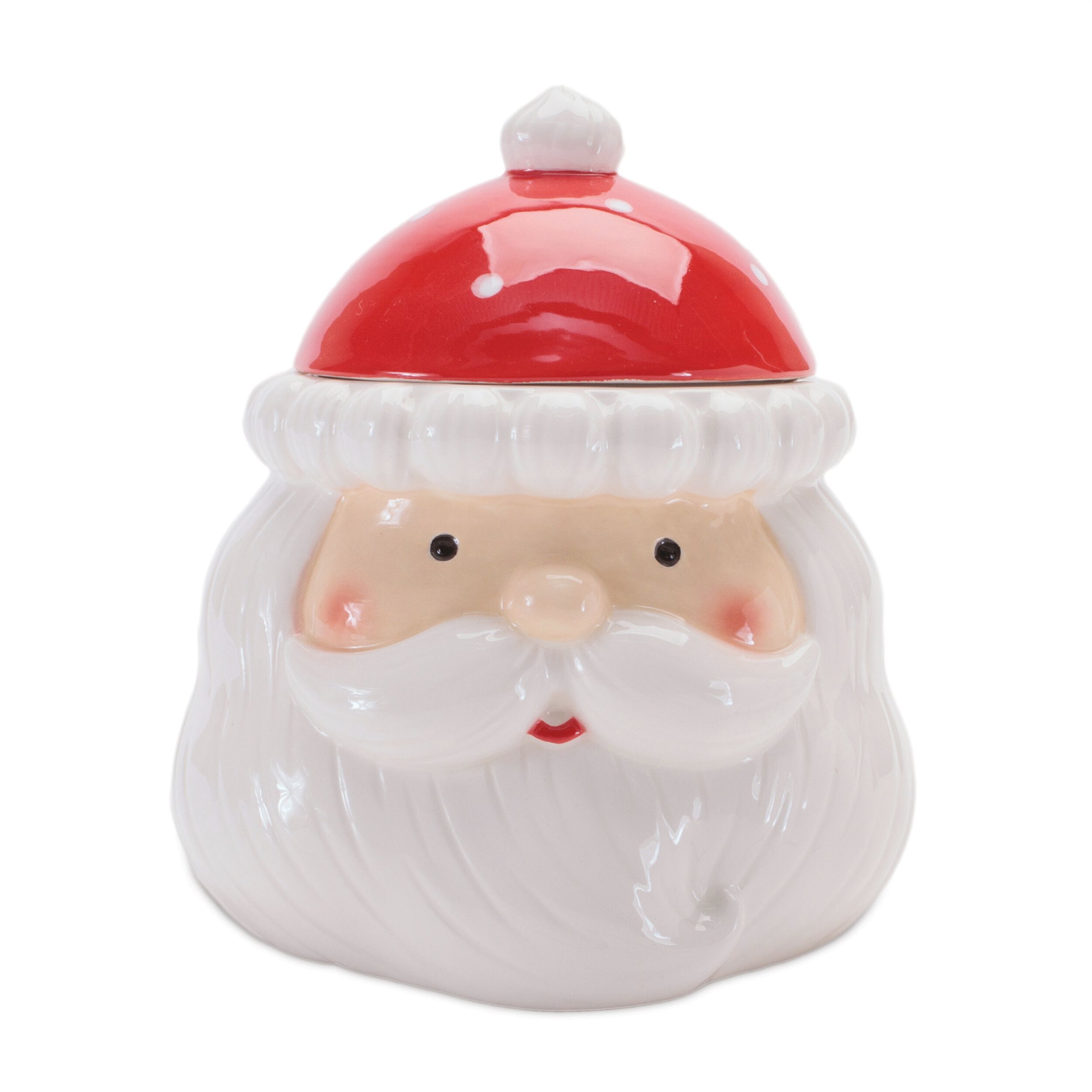 Ceramic Holiday Canister (Set of 2), WHITE RED, alternate image number 4