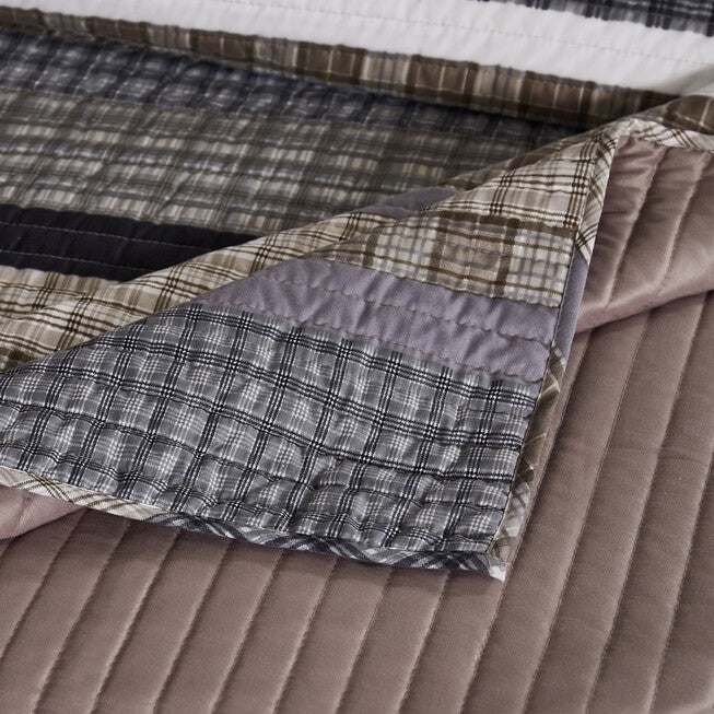 Gold Rush Gray Quilt and Pillow Sham Set, , alternate image number null