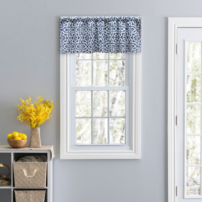 Athens Tailored Valance, NAVY, hi-res image number 0