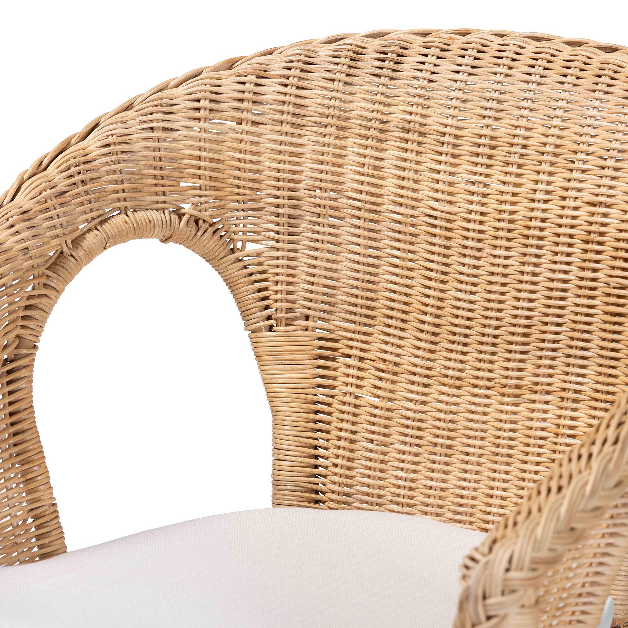 Abbey Modern Bohemian Natural Rattan Dining Chair, NATURAL, alternate image number 5