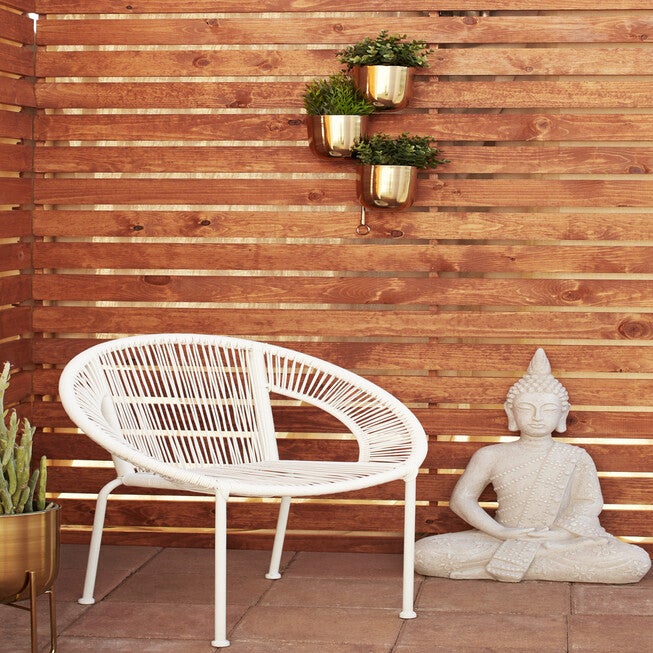 White Metal Contemporary Outdoor Chair, , alternate image number null