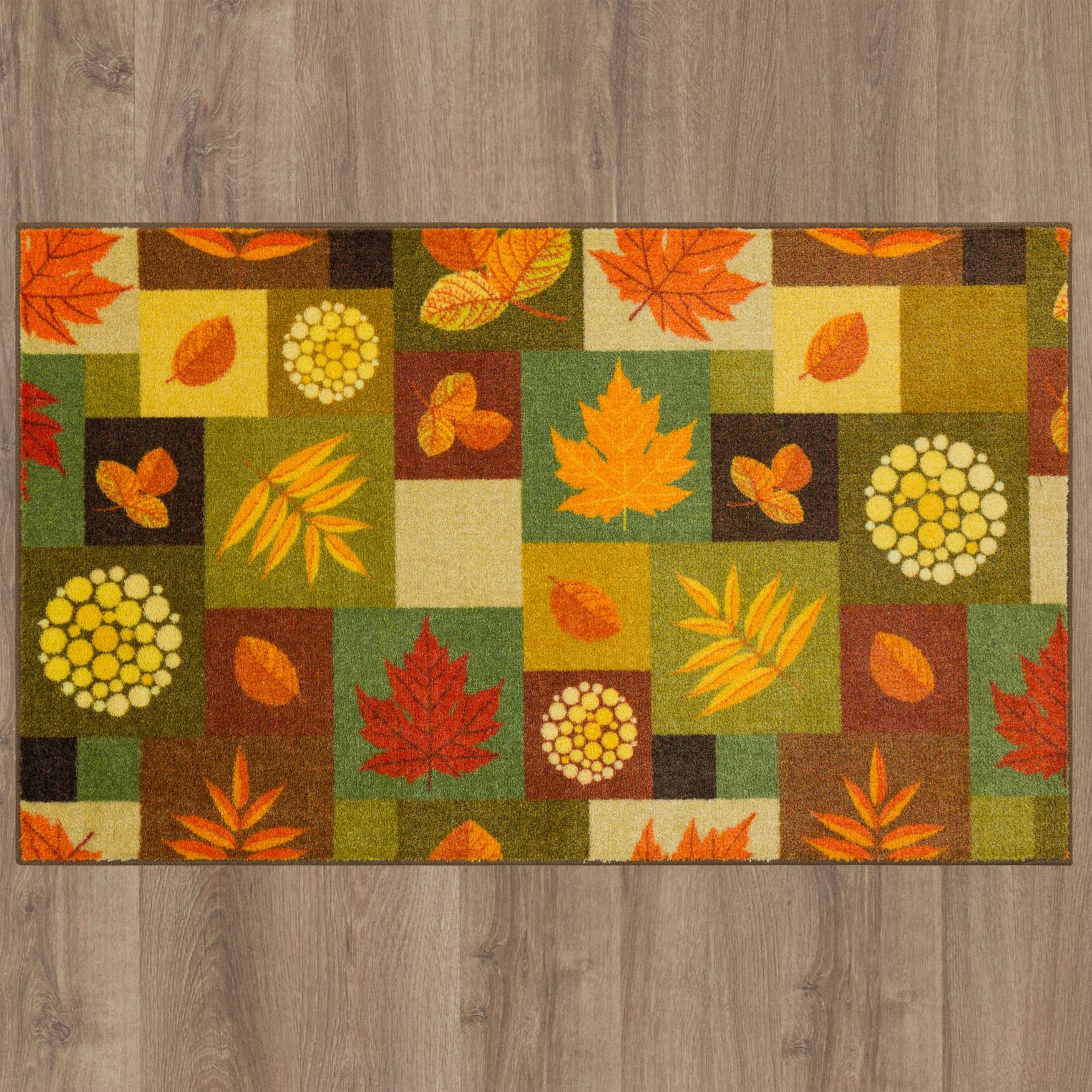 Square Fall Leaves Kitchen Rug, , alternate image number 5