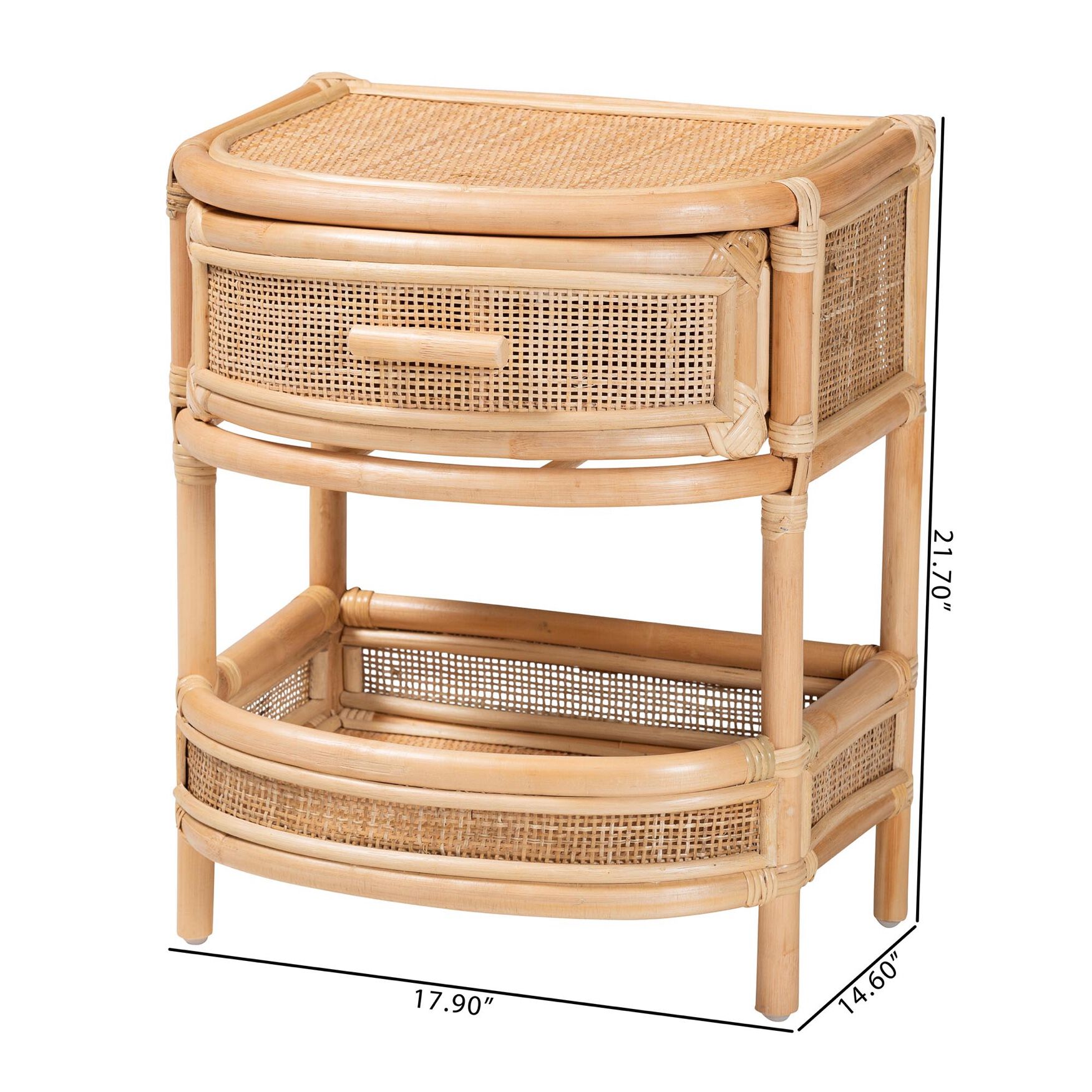 Dimensions diagram of nightstand