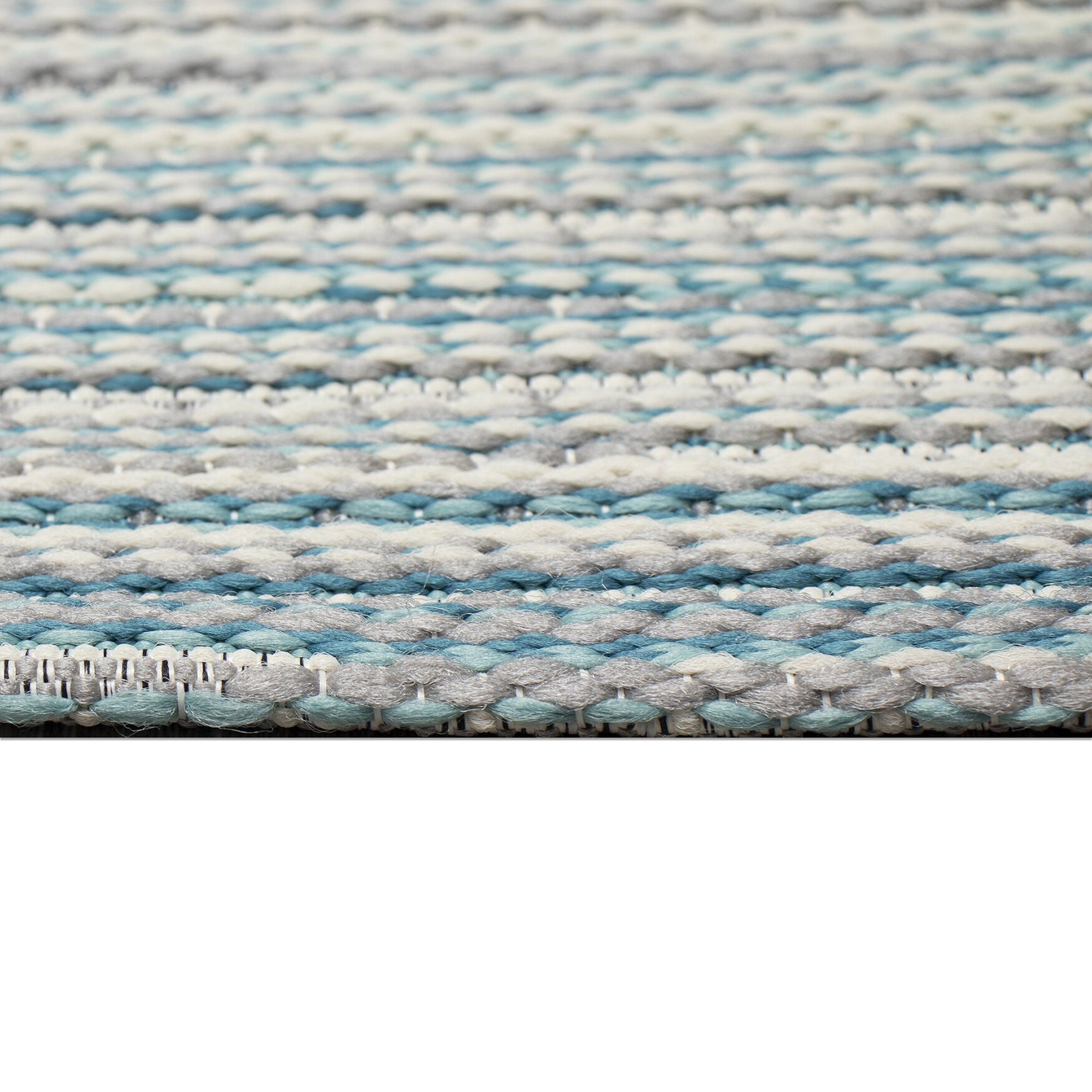 Liora Manne Miranda Tweed Stripe Indoor/Outdoor Area Rug Aqua 2' x 2 feet 10 inches, , alternate image number 2