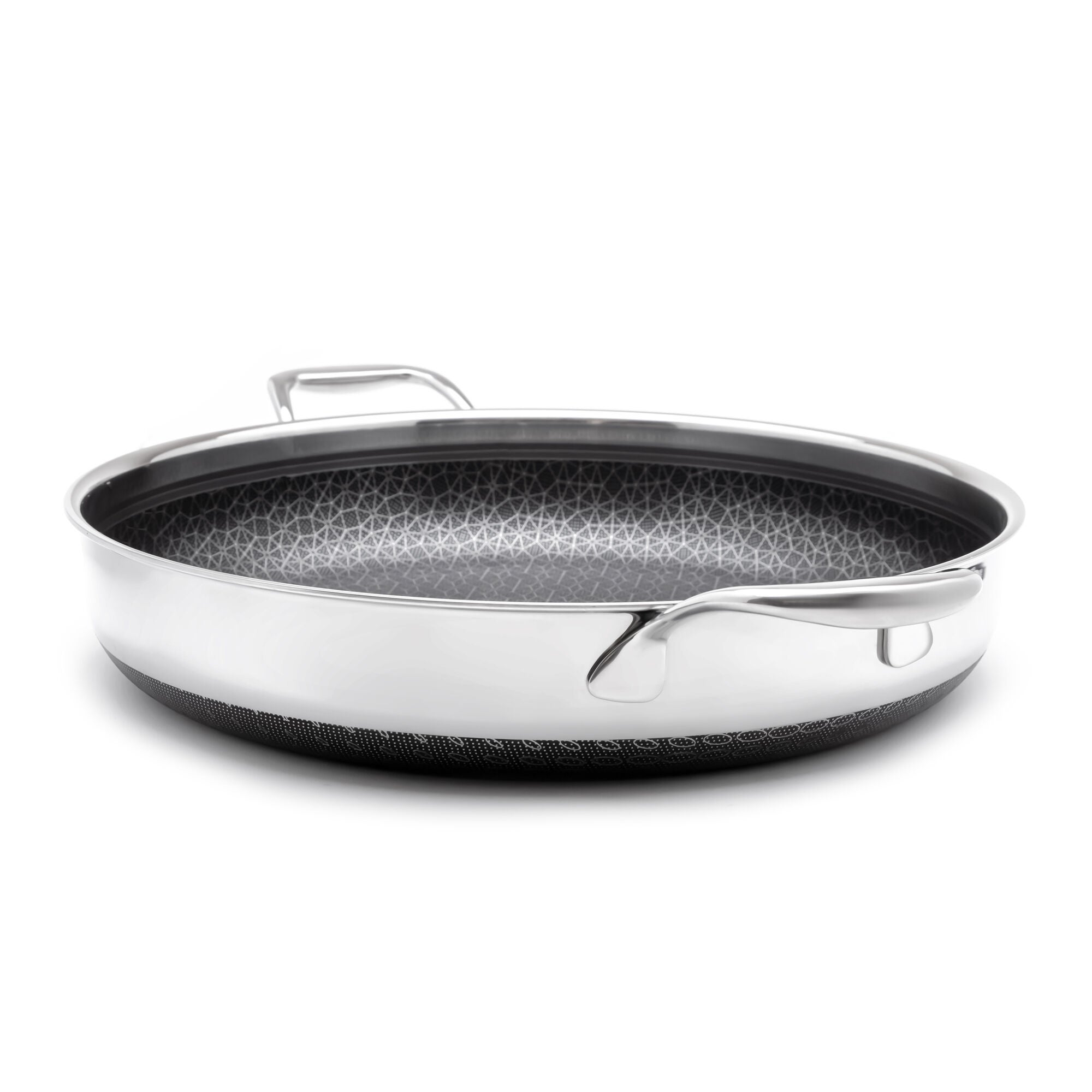 LIVWELL DiamondClad™ 14 inches Hybrid Nonstick Stainless Steel Everything Pan Set w/ Tempered Glass Lid, Dishwasher Safe, PFOA-free – Silver/Black, SILVER, alternate image number 4