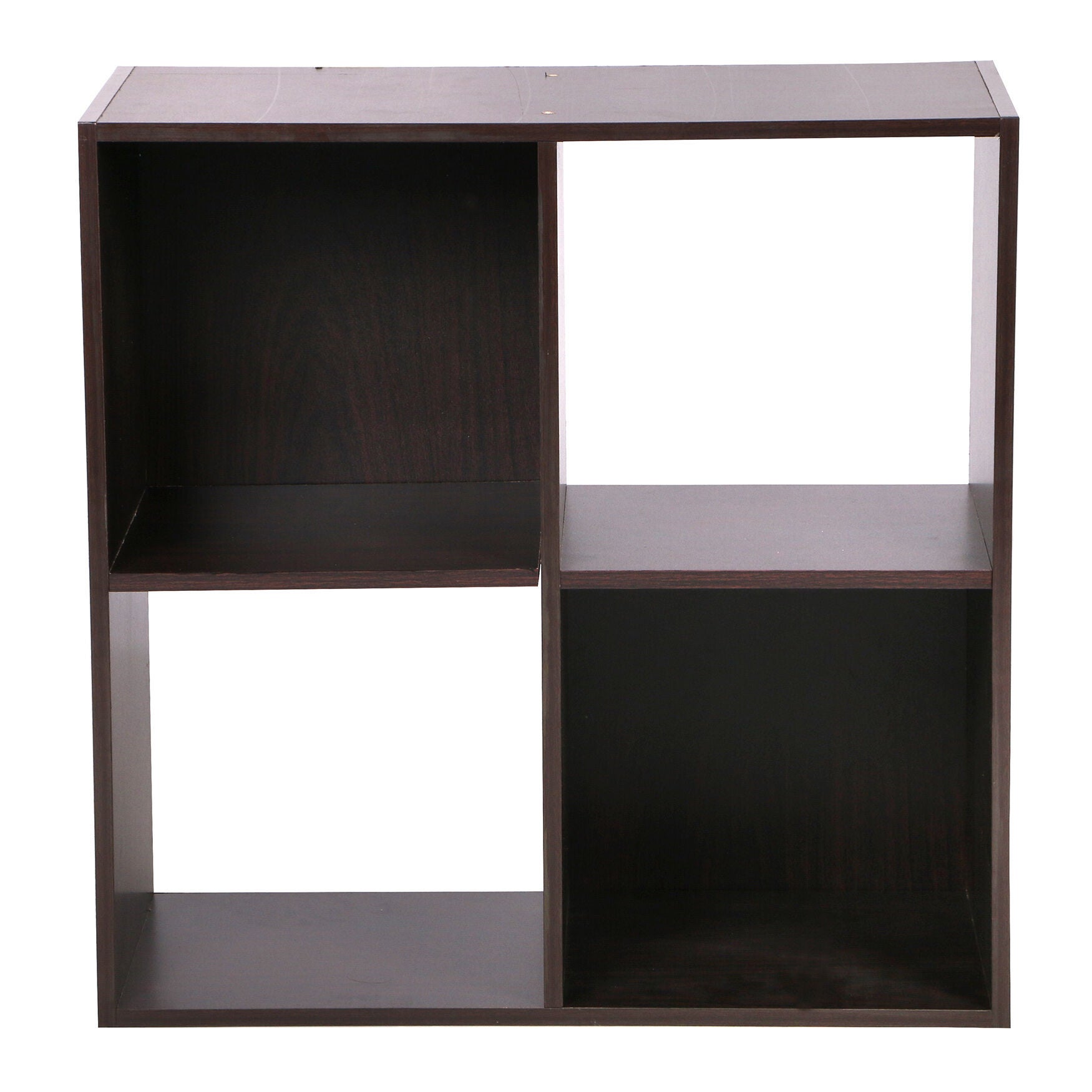 Home Basics Open and Enclosed 4 Cube MDF Storage Organizer Espresso, ESPRESSO, hi-res image number 0