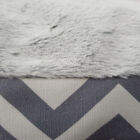 Chevron poly-cotton bolster with detachable faux fur cushion Medium Size, , alternate image number 4
