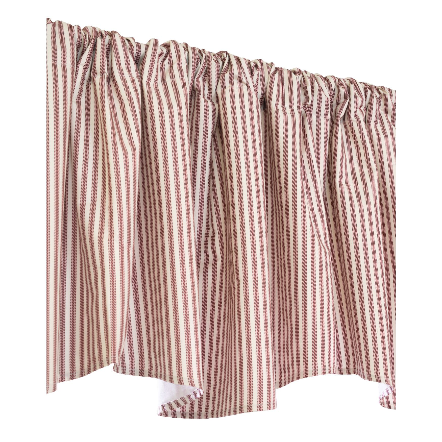 Ticking Stripe Room Darkening Pole Top Flat Valance, , alternate image number 3