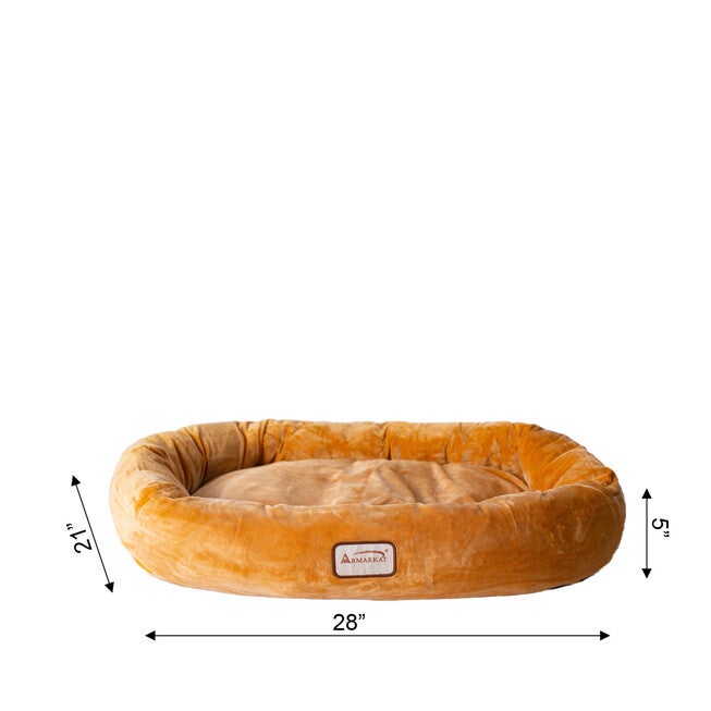Bolstered Pet Bed and Mat, Ultra-Soft Dog Bed, Brown, Small, , alternate image number null