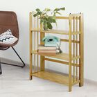 3-Shelf Folding Stackable Bookcase 27.5" Wide-Natural, , alternate image number null