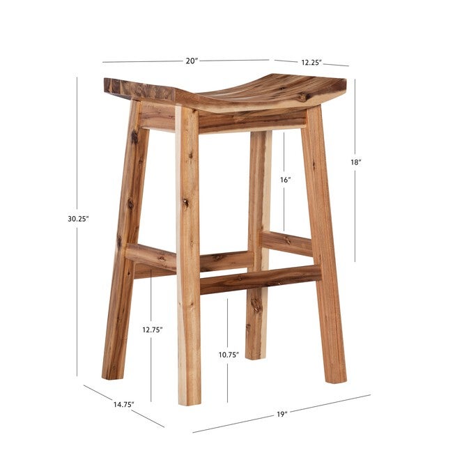 Archer Natural Saddle Barstool Backless Stools, , alternate image number 6