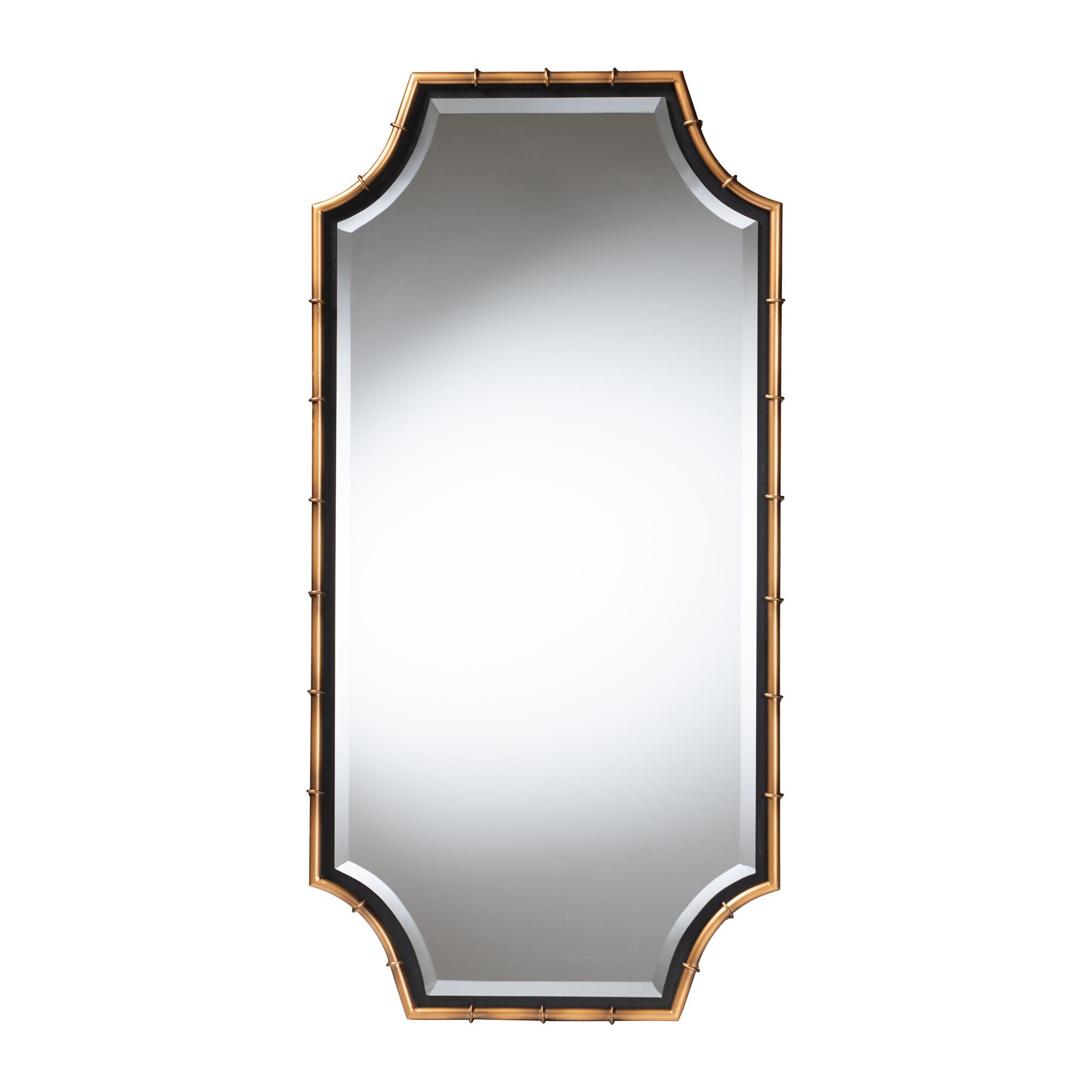 Lieven Accent Wall Mirror with Bamboo Inspired Frame, GOLD, alternate image number 2