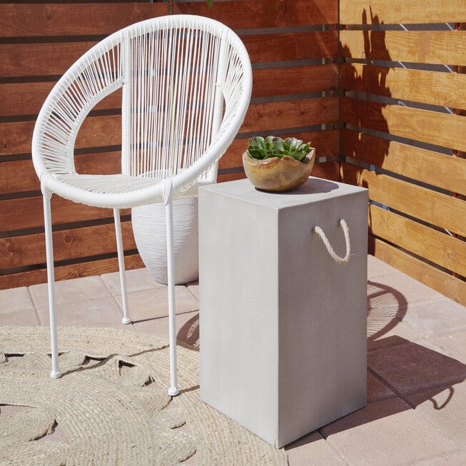 White Metal Contemporary Outdoor Chair, , alternate image number null