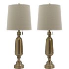 Antique Brass Metal 30.5" Table Lamp, Set 2, BRASS, hi-res image number null