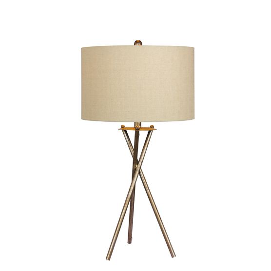 31" Rusted Silver Metal Table Lamp, , on-hover image number null