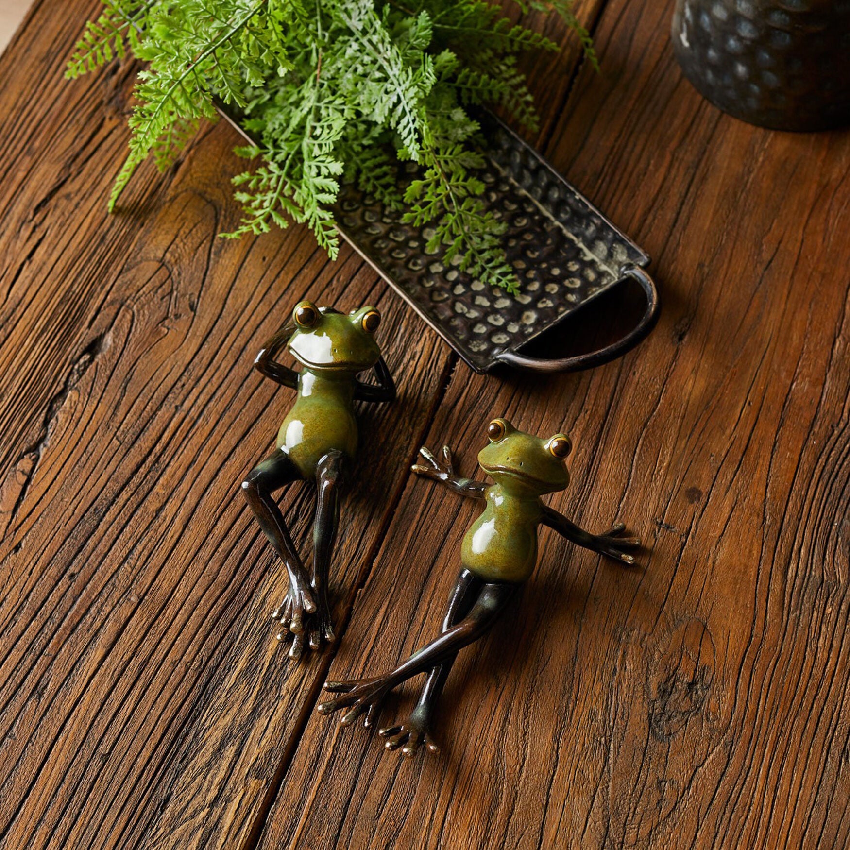 Lounging Garden Frog Figurine (Set Of 2), , on-hover image number 1