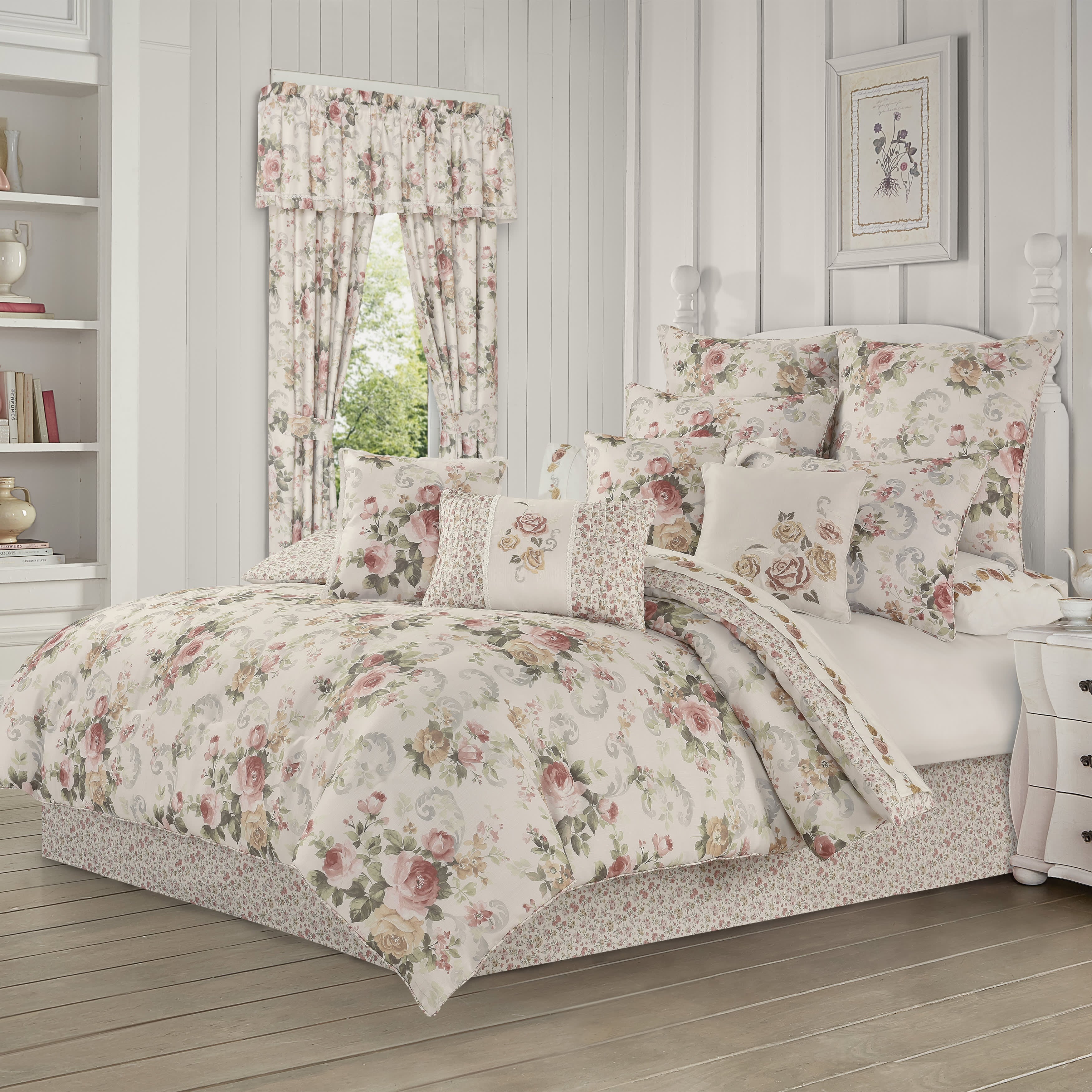 Chablis 4 Piece Comforter Set, ROSE GOLD, hi-res image number 0