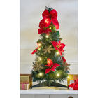 2’H PRE-LIT POP-UP TABLETOP CHRISTMAS TREE, POINSETTIA, hi-res image number 0