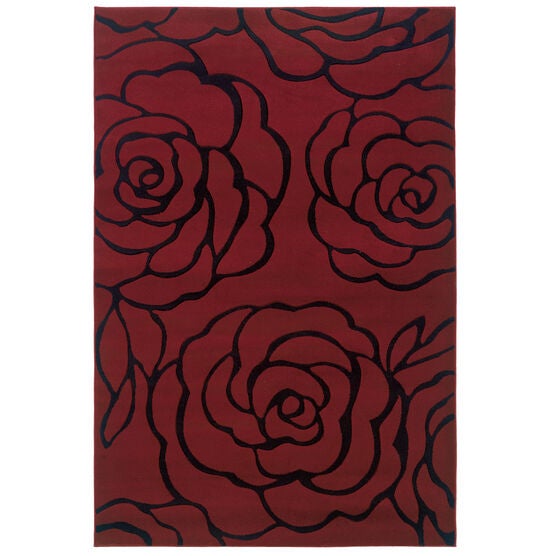 Milan Red/Black 2'X3' Area Rug, RED BLACK, hi-res image number null