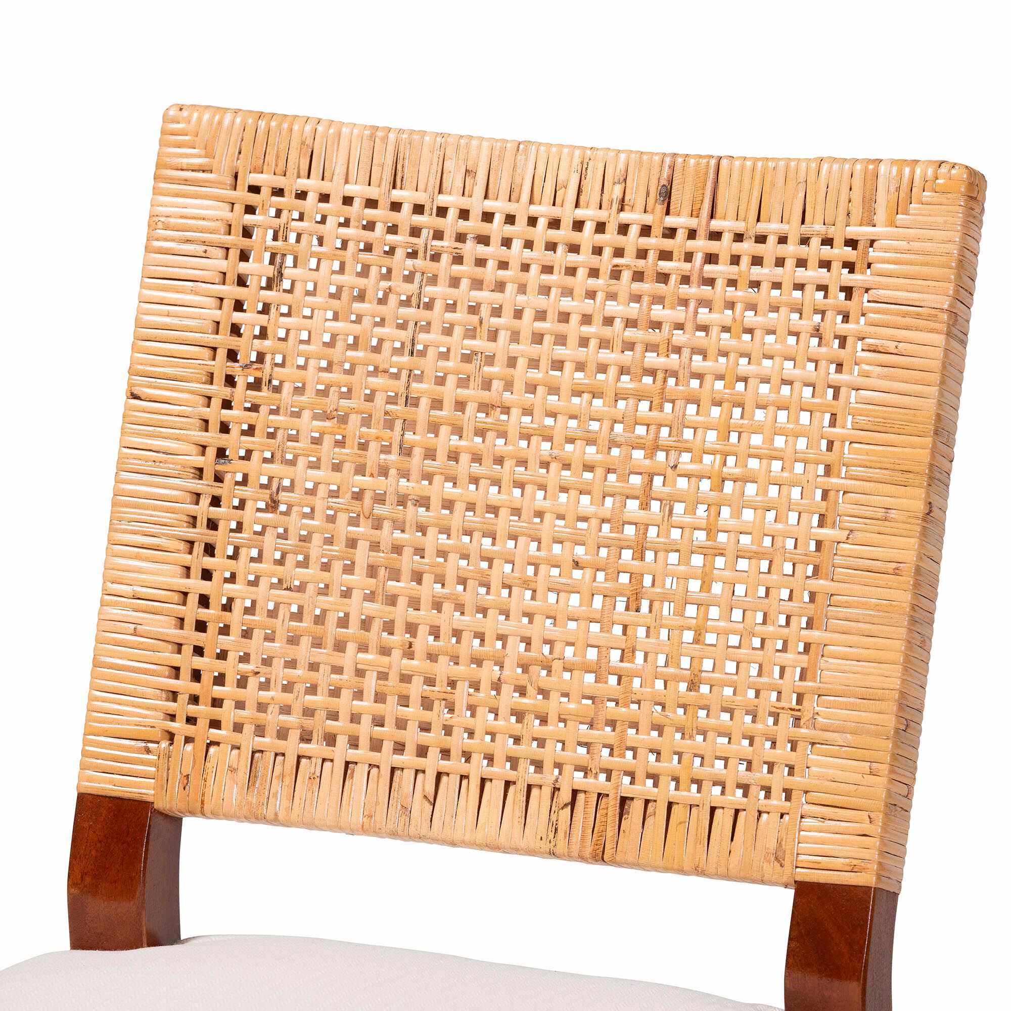 Lesia Natural Rattan Dining Chair with Cushion, BROWN, alternate image number 5