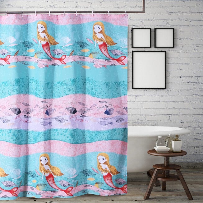 Greenland Home Fashions™ Mermaid Bath and Shower Curtain, MULTI, hi-res image number 0