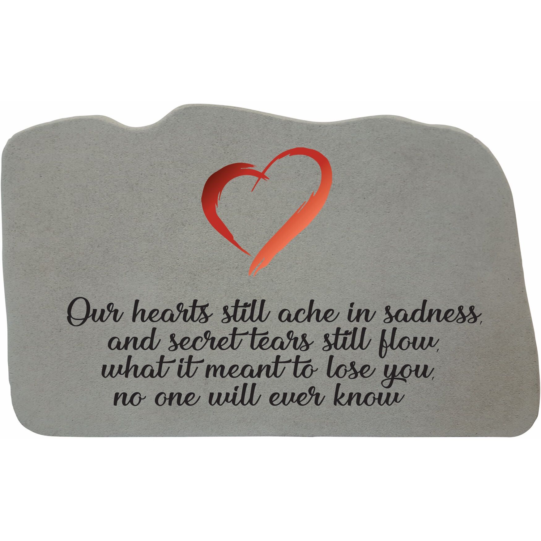 Our Hearts Still Ache Garden Memorial Accent Stone, GREY, hi-res image number 0
