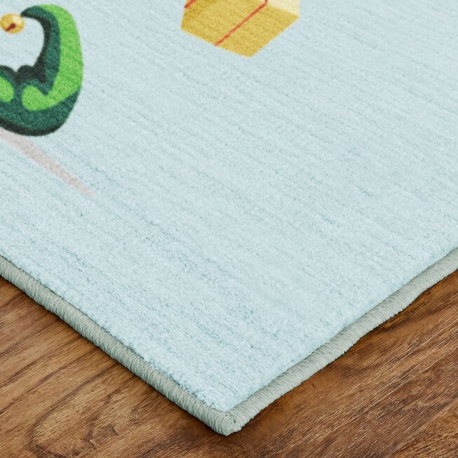 Elf Stockings Light Blue Kitchen Rug, , on-hover image number null