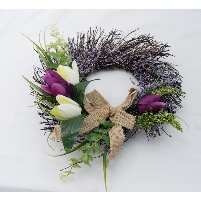 12 inches Tulip Wreath, FLORAL, hi-res image number null