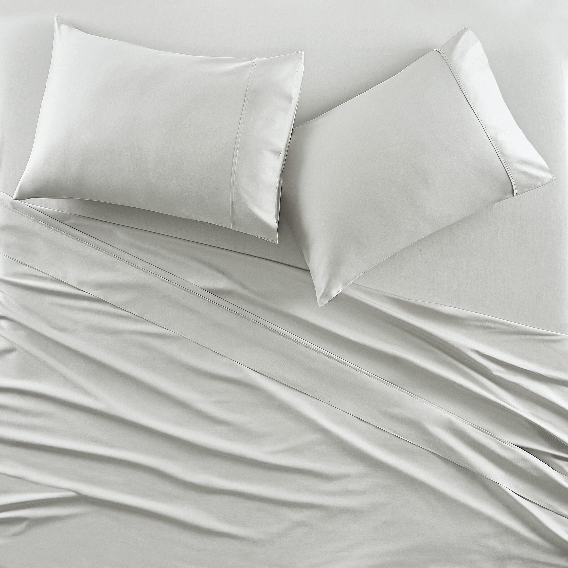 PREMIER SATEEN STANDARD PILLOW CASE PAIR, PLATINUM, alternate image number 1