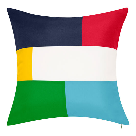 Indoor & Outdoor Bold Colorblock Reversible Nautical Decorative Pillow, MULTI, hi-res image number null