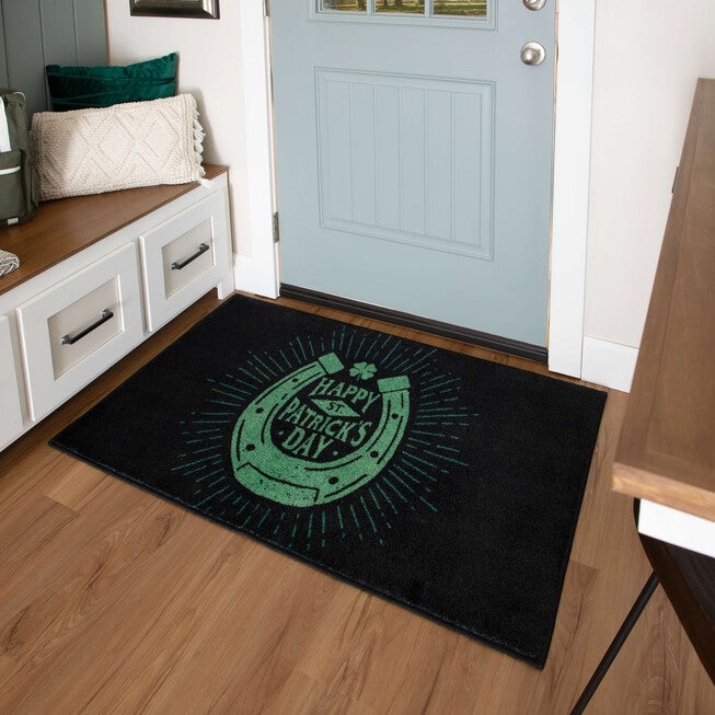 Irish Horseshoe Black Kitchen Rug, , alternate image number 5