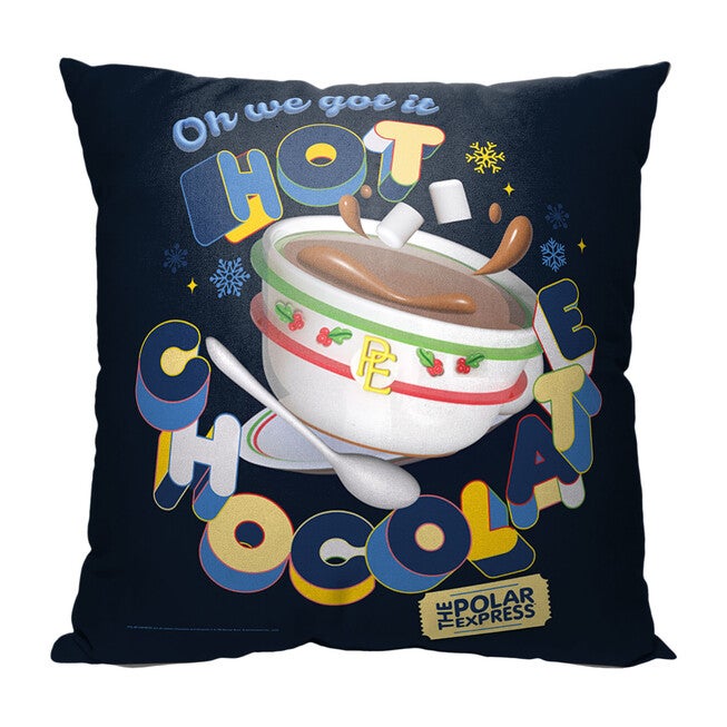 Wb Polar Express Hot Chocolate 18X18 Printed Throw Pillow, , on-hover image number null