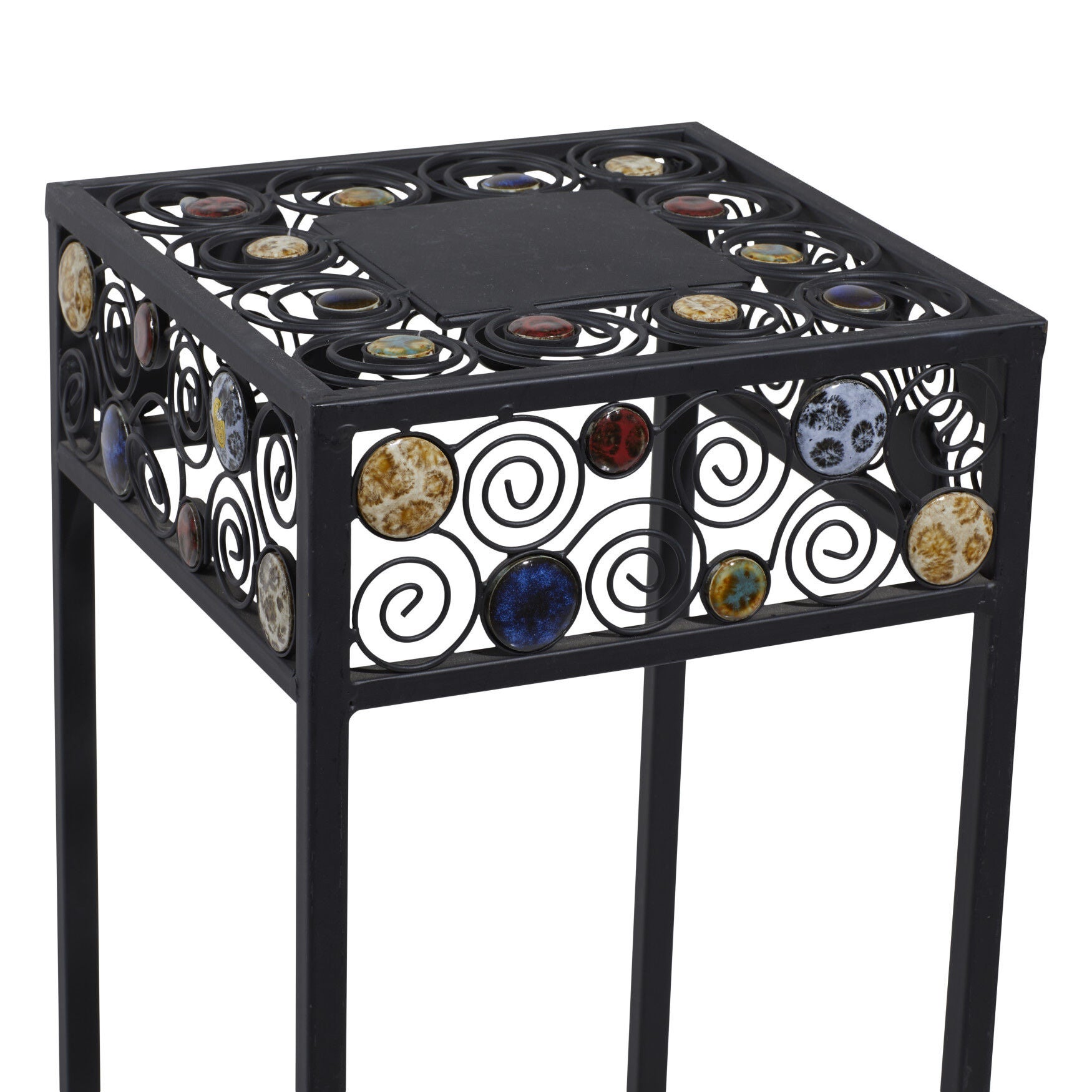 Set Of 3 Black Metal Traditional Plantstand, , alternate image number 7