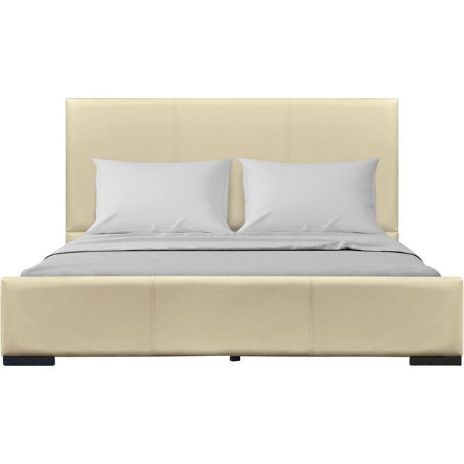 Abbey Platform Bed, Beige, Queen, BEIGE, hi-res image number 0