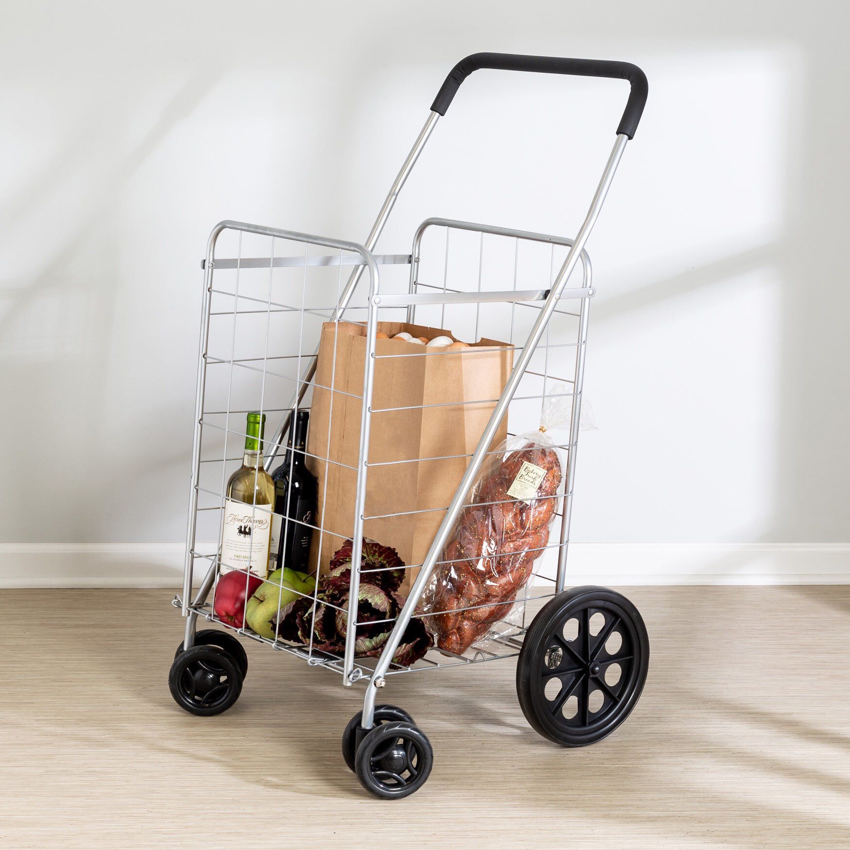Chrome 4-Wheel Folding Utility Cart, CHROME, hi-res image number 0