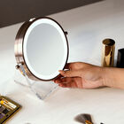 Two-Sided LED Lighted Vanity Swivel Mirror in Acrylic Base, 8X/1X, , alternate image number null