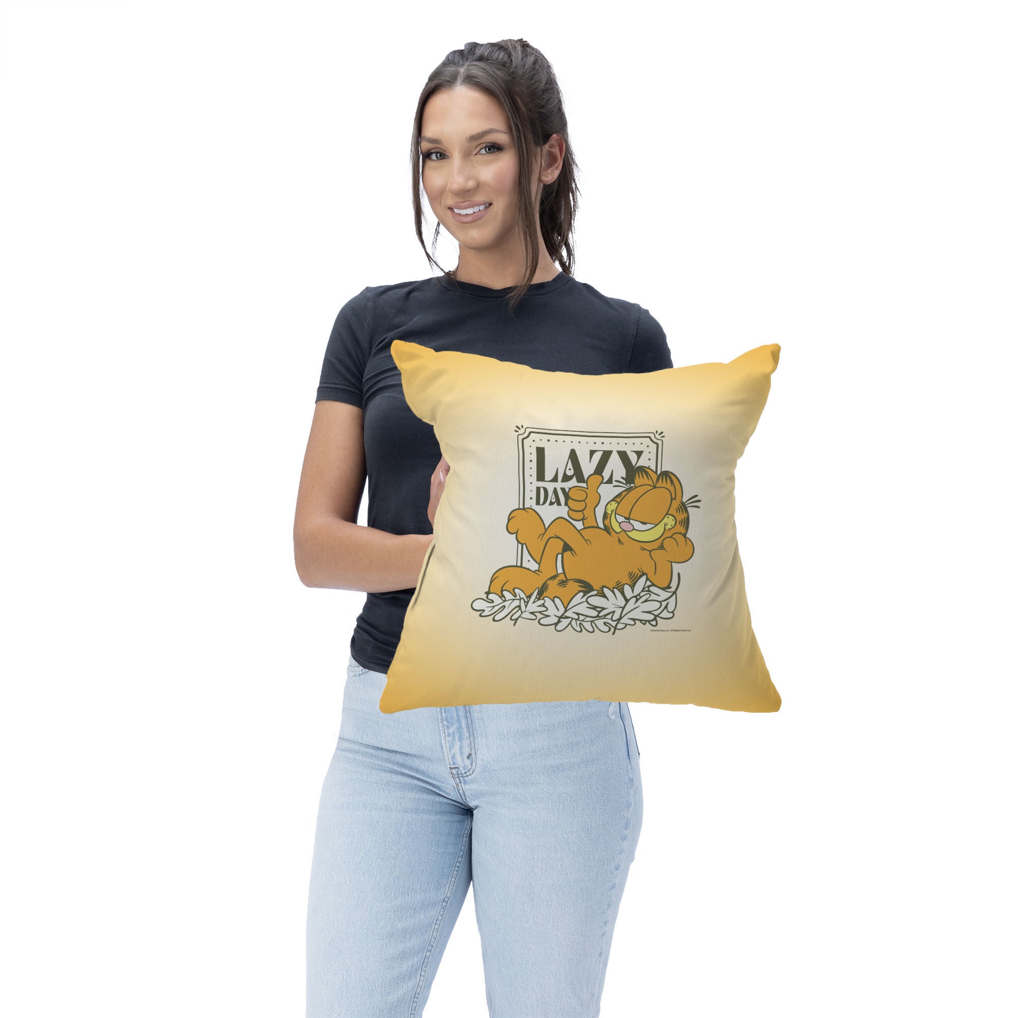 Nickelodeon Garfield Lazy Day Throw Pillow 18X18 Inches, ORANGE, on-hover image number 1
