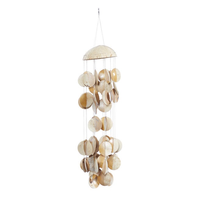 Gold Coconut Shells Coastal Windchime, , on-hover image number null