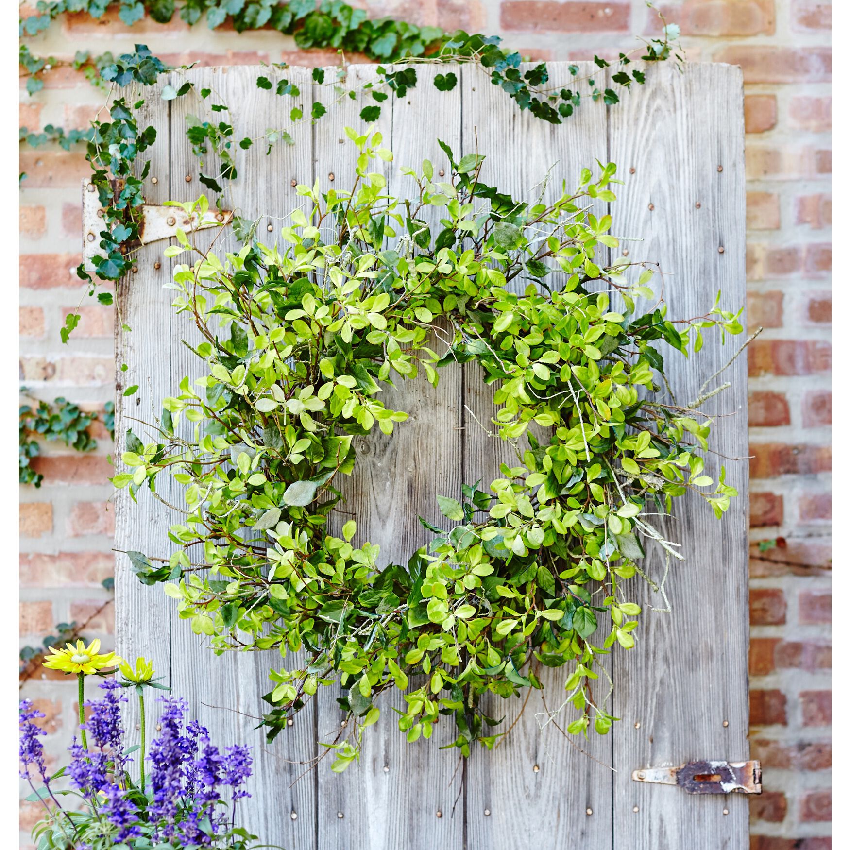Oversized Mixed Foliage Twig Wreath 30 inchesD, , on-hover image number 1