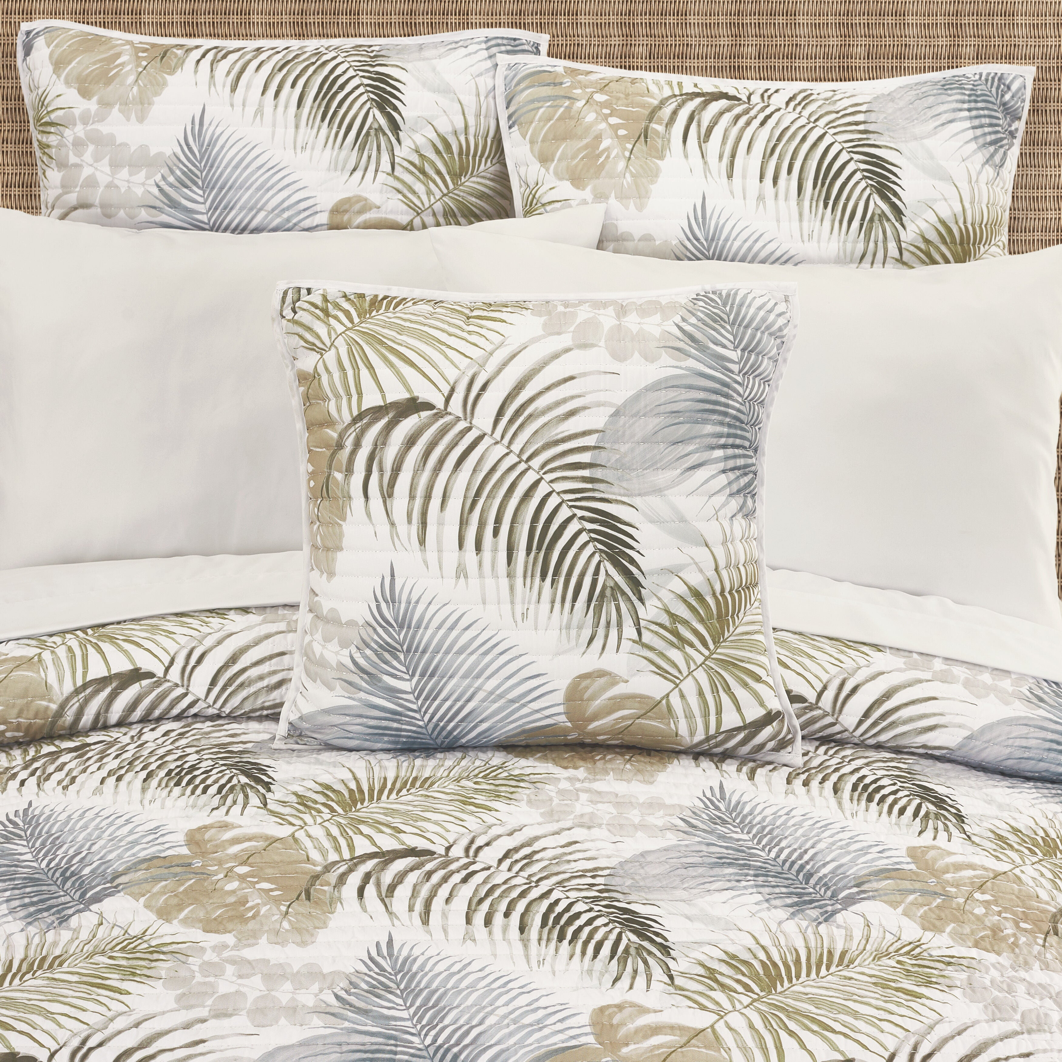 Hatteras Quilt 20 inches Square Quilted Decorative Throw Pillow, NATURAL, hi-res image number 0
