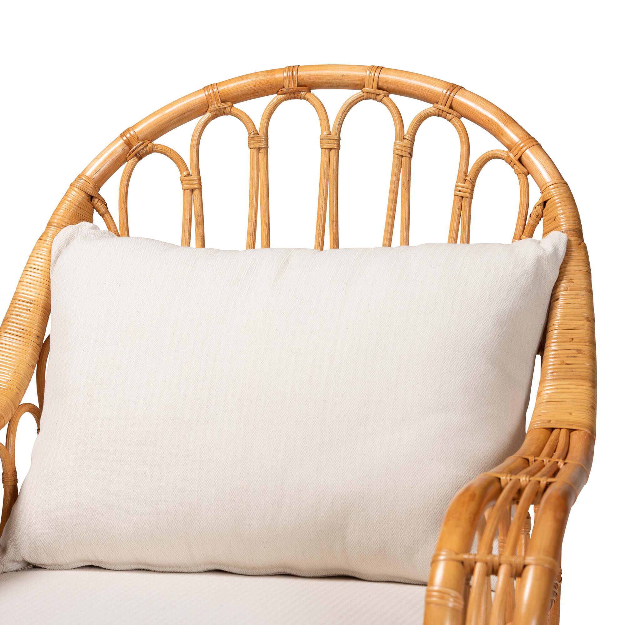 Reina Bohemian Light Honey Rattan Arm Chair, LIGHT, alternate image number 5