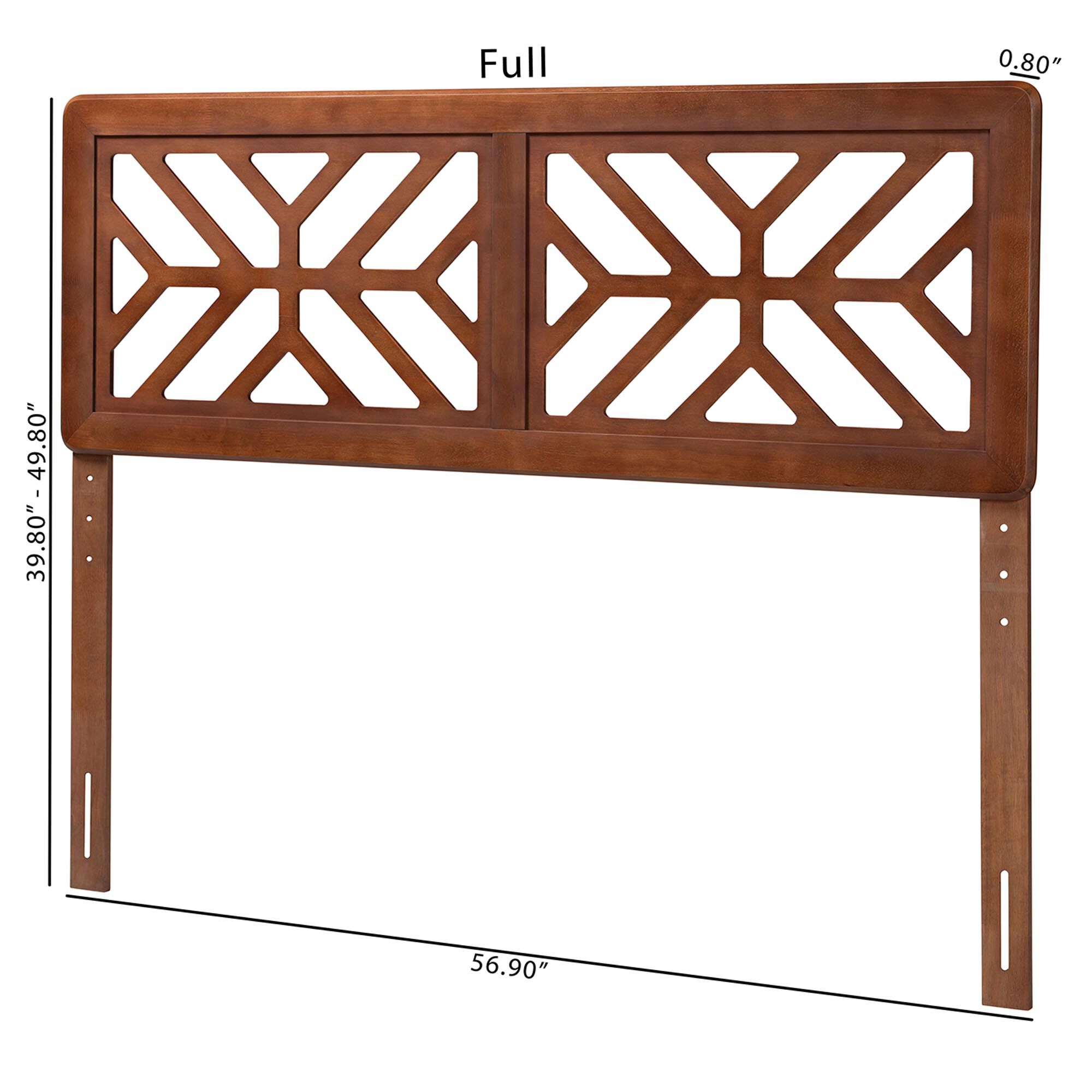 Kalare Wood Headboard with Geometric Cutout Design, Full, BROWN, alternate image number 5