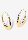 Yellow Gold over Sterling Silver Puffed Hoop Earrings (47mm), GOLD, hi-res image number 0