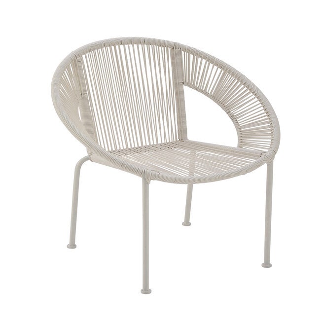 White Metal Contemporary Outdoor Chair, , alternate image number null